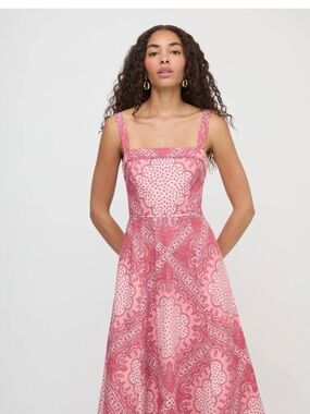 Hill House The Ezra Dress in Berry Paisley Scarf NWOT